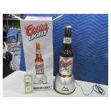 CoorsLight "Bubbler Light" Tabletop Light EXC