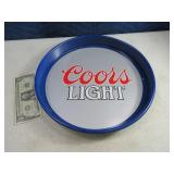 Coors Light Blue/Silver Metal Beer Tray