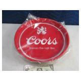 Unused Vtg COORS Red Classic Metal Beer Tray