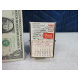 Vintage Tabletop 1972 COORS Tin 4" Calendar
