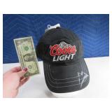 Unworn cloth Coors Light Black Adj Hat
