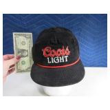 Vintage Coors Light Black SnapBack Hat Corduroy