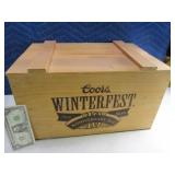 Wooden COORS Winterfest Crate Box w/ Lid