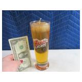 COORS LIGHT 10" Glass BeerLook Candle