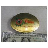 Vintage Brass COORS screenprint Belt Buckle