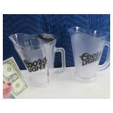 Lot(2) Poly CoorsLight Pitchers (one w/ ice holder