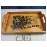 Wooden 16x11 Coors Golden Beer Tray NEAT