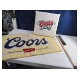 (3) Coors Floor Rug ~ Scraper ~ Butt Cushion Lot