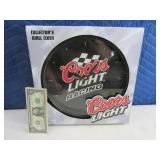 Unused Coors Light Racing Poly Wall Clock