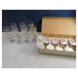 11pc Gold Rimmed Coors Based Glass Vintage SET