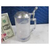 Glass Embossed 8" COORS Handled Mug w/ Top