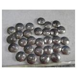 Lot(28) Coors Themed Metal Button Covers