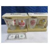 Unused 4pc Retro-Look Glass Set boxed