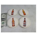 4pc potterystyle CoorsLight Booze Coaster Set