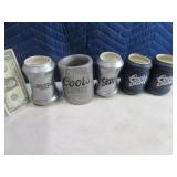 Lot(5) asst Can Coozie Insulated holders Coors