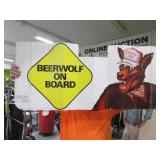 BEER WOLF ON BOARD Vehicle Sunshield Cardboard