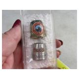 Pair Coors Metal Sewing Thimbles unique
