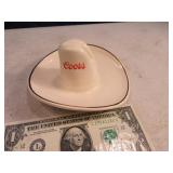 Vintage COORS Cowboy Hat Pottery Ashtray