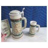 2pc Pointer Dog~Fishing Stein Set