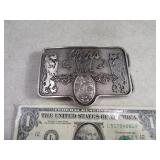 Coors Banquet Beer Embossed Belt Buckle Slvr NICE