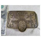 Coors Banquet Beer Embossed Belt Buckle gold NICE