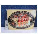 Coors Golden Beer 16x12.5 Classic Tin Sign