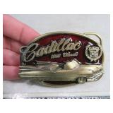 Belt Buckle: 1959 Cadillac Embossed Red Heavy