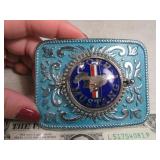 Belt Buckle: FORD Mustang Turquoise&Emblem MARCO
