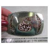 Belt Buckle: RATTLESNAKE Inlaid German Silver Vtg