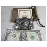 Belt Buckle: CO 1982 Commeemorative Inlaid Heavy