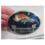 Belt Buckle: BRONCOS "Rendon" Custom Silver Inlay