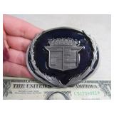 Belt Buckle: CADILLAC Blue Embossed Emblem Mastrpc