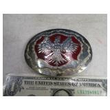Belt Buckle: PHOENIX Symbol Red Silver Inlaid $$