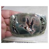 Belt Buckle: DUCK Multicolored Silver Inlaid