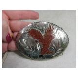 Belt Buckle: EAGLE Inlaid German Silver INDIANmark
