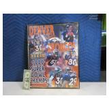 Broncos Framed 20x16 1999 SuperBowl Poster as is