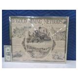 Gold Mining Methods Framed Wall Art Poster? 70s?