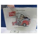 Framed COORS Cartoon Drawing 21.5"16" RUNYAN