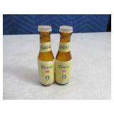 Vtg COORS Glass Bottle Salt & Pepper SET Taiwan