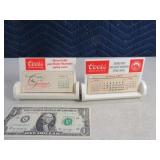 1977 & 1979 COORS Descktop Poly Calendar Displays
