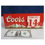 Coors 1985 Tin 10" CounterTop Calendar Advertising