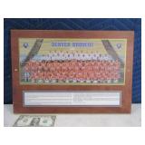 1989 Denver Broncos Team Picture on Wood
