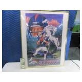 JOHN ELWAY framed Broncos Poster AS IS