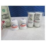 Lot(2) Modern Coors Themed Salt&Pepper SETS