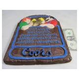 Early COORS Wall Plaque Plaster handpainted unique