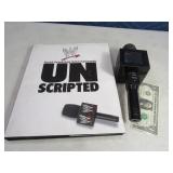 WWE WWF Vtg Microphone & UnScripted Book