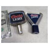 Lot(2) Shorty Acrylic Beer Taps COORS LIGHT 3"