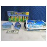 4pc Vtg CORONA Extra Cooler~Lights~Tray LOT