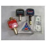 Lot(4) Acrylic 5"ish COORS asst Beer Taps