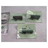 Lot(3) Green/Brown DieCast Wagons 2" Train zz2